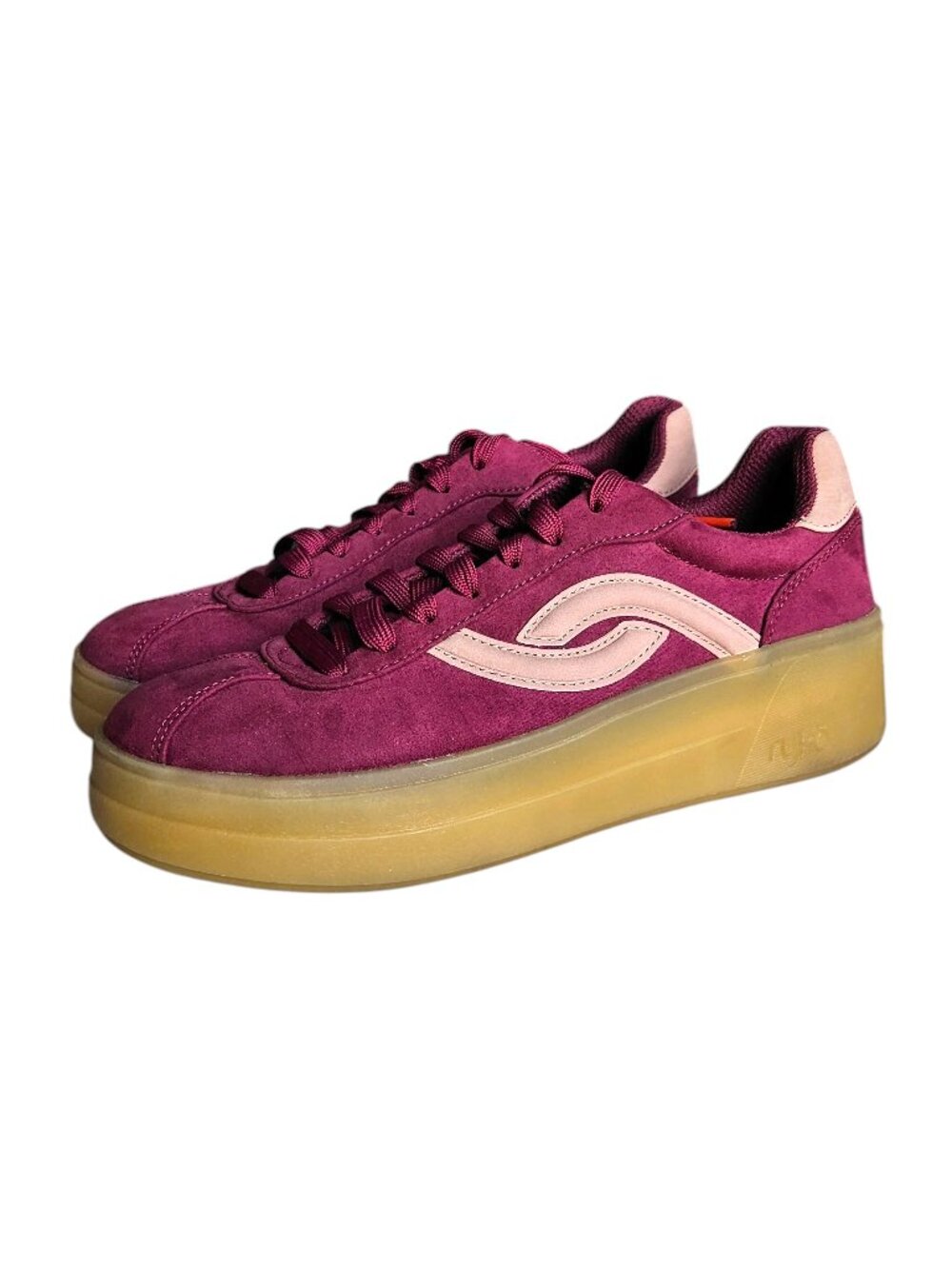 Ryka Women's Viv Max Berry Red Microfiber Court Sneakers, 7.5M, New, Retro